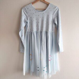 Hanna Andersson Disney Frozen Tulle Dress 14-16 Girls Sky Blue Snowflake Dress